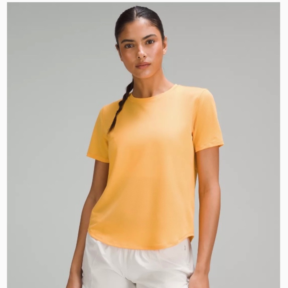 Lululemon High-Neck Running and Training T-Shirt - Mango Dream - Size 8